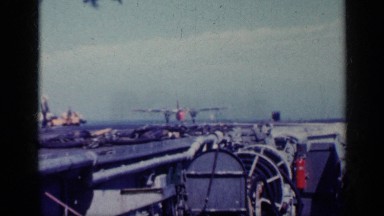 1962: U.S. Aircraft Carrier Launches Propeller-Driven Liaison Aircraft