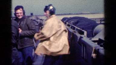1962: Young Crew in Uniform Standing Near Runway with Headphones CUBA