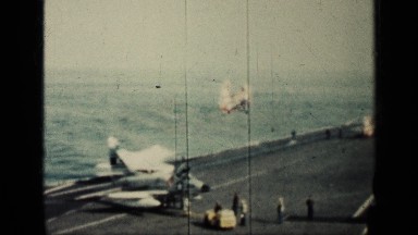 1962: Aircraft Alighting on Road with Navy of Planes in Cuba