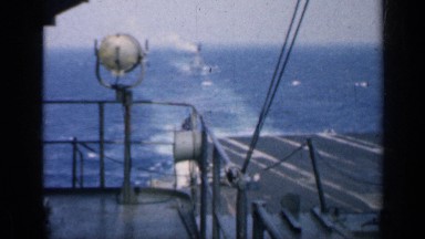 1962: view from the deck of a navy aircraft carrier. CUBA
