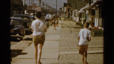 1959: people are walking on the road SAN FRANCISCO
