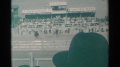 1961: People Watching Horse Show Cheyenne Wyoming