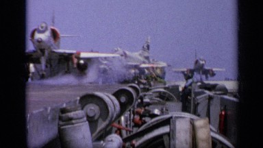 1962: A Fighter Plane Taking Off From the Runway of the Aircraft Carrier Italy