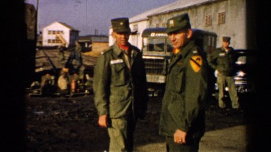 1952: Group of Army Men Discussing in Morning Japan