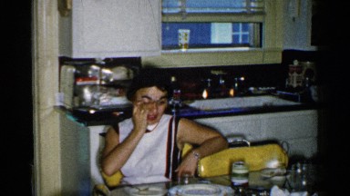 1952: two women in the kitchen between dinette and sink start cleaning JAPAN