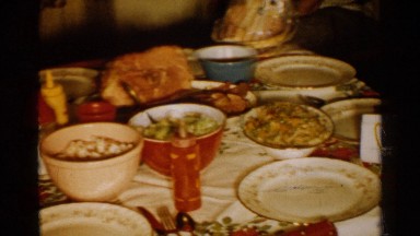 1952: a family holiday celebration centered around a very large meal