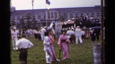 1953: people and children's are enjoyed in their school function JAPAN
