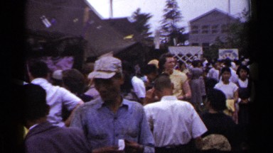 1953: crowded street with many people engaged in different activities JAPAN