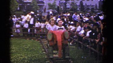 1953: at some exhibition,through rails elephant ride is arranged. JAPAN