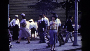 1953: people are walking on the road JAPAN