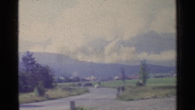 1961: looking across rolling green hills from a rural highway GERMANY