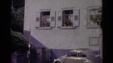 1961: an old vintage car parked in the driveway in front of house GERMANY