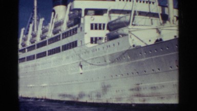 1963: Italia Ship Sailing in Sea at Daytime Nassau Bahamas