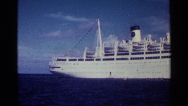 1963: Beautiful View of a Ship in Nassau Bahamas