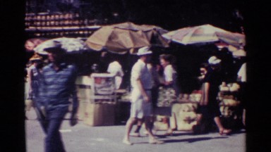 1963: crowd in the market NASSAU BAHAMAS