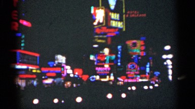 1949: Amazing Footage of Neon City Lights at Night in New Orleans Louisiana