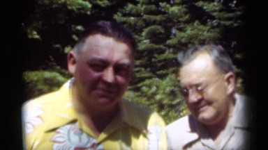 1949: two old men with handsome faces standing in the sunlight NEW ORLEANS