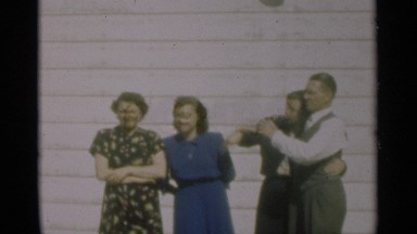 1949: two girls and couples are taking photograph, memorable moment NEW ORLEANS