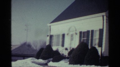 1959: a villa with beautiful view from outside, green garden OHIO