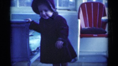 1939: Beautiful Baby Practising to Walk with Help of Table Michigan