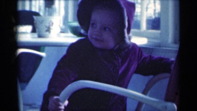 1939: Cute Baby Sitting in Michigan Winter Home Movie
