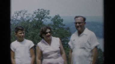 1956: family are enjoying in vacation on forest JONES BEACH NEW YORK