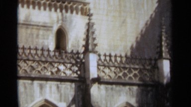 1965: Rising View of Cathedral Architecture Nazaré Portugal