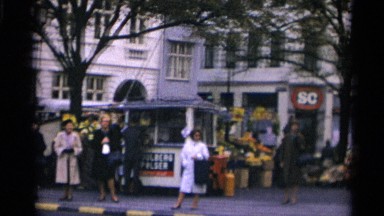 1966: People Waiting to Cross the Road in Copenhagen, Denmark