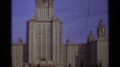 1966: People Gathered Near Building in Moscow Russia
