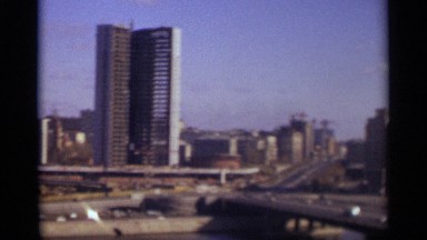 1966: Traffic on a Busy Bridge on a Beautiful Day Moscow Russia