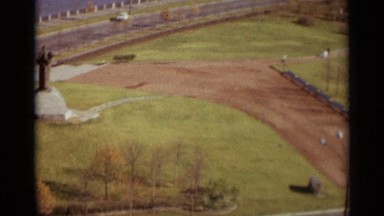 1966: an aerial view of a park next to the highway MOSCOW RUSSIA