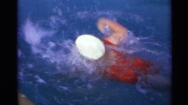 1967: the girl trying to swim on the swimming pool fastly US VIRGIN ISLANDS