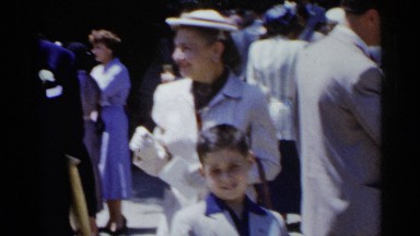 1954: a group of happy families gathered together for an important occasion