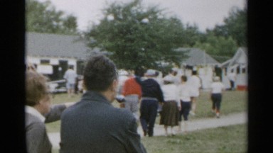 1954: there are many peoples are going somewhere where any exhibition happens