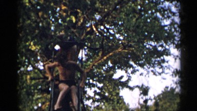 1954: sliding down the slide NEW YORK