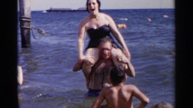 1954: mom and dad have a great time on the beach NEW YORK