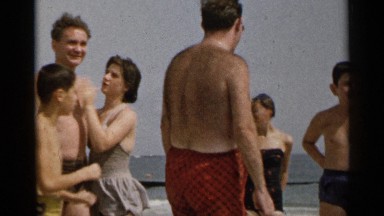 1954: people in the seashore NEW YORK