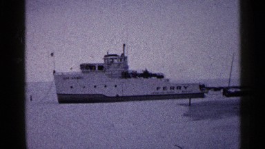 1960: Small White Ferry Boat Stuck in Icy Waters Trying to Break Free DULUTH