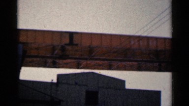 1961: awesome view of an bridge from bottom and having a view of roof of shelter