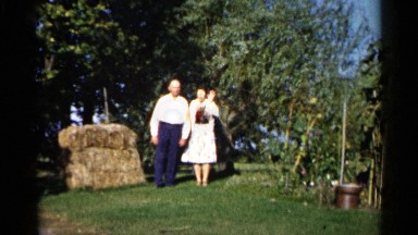 1961: man and woman wave at the camera DULUTH MINNESOTA