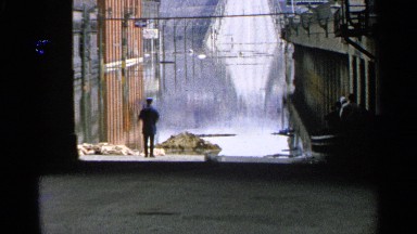 1965: the man watch the street it affecting by flood