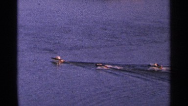 1964: boat riding championship on the lake, vintage clip