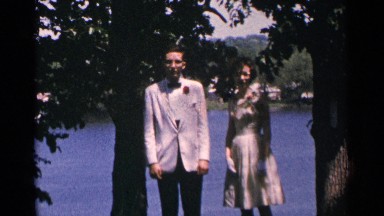 1964: beautiful pair on forest and lake area MINNESOTA