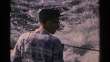 1964: the man take the photo river water move the fast movement