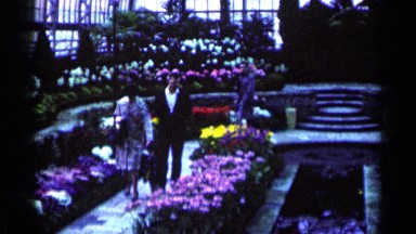 1964: family walking through a garden looking at the different plants MINNESOTA