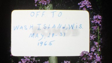 1964: sign showing a vacation off to washington state towards potawatomi state
