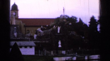 1965: beautiful white statues on a waterfront property. SAINT LOUIS MISSOURI