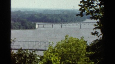1966: Overview of Flooded Wetlands Featuring Bridges and Dense Vegetation in Saint Louis, Missouri