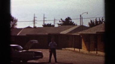 1966: a man visiting great beautiful houses in a new neighborhood SAINT LOUIS