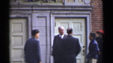 1944: A Group of People Standing in Front of a Church in San Francisco California